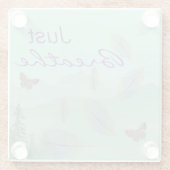 ジャストリ葉ームバタフライグリーン山 ガラスコースター (裏面)