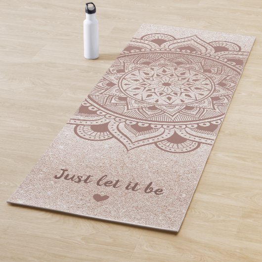 ジャストレカスタムット文字引用文バラ金ゴールド曼荼羅 ヨガマット (インサイチュ)