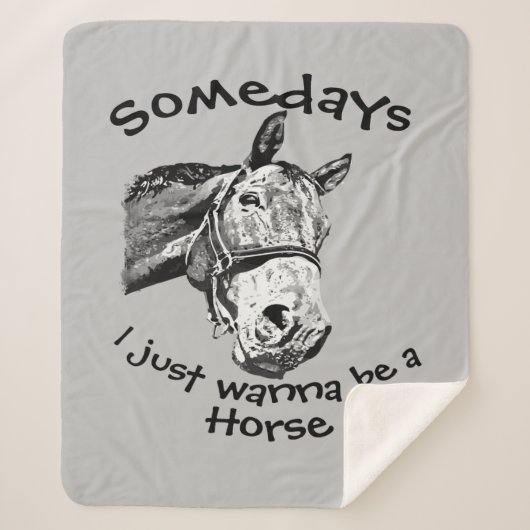 ジャストワンアワホースおもしろい引用文フリースブランケット シェルパブランケット (正面)