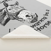 ジャストワンアワホースおもしろい引用文フリースブランケット シェルパブランケット (3/4)