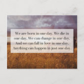 ジャストワンデイ引用文 ポストカード (正面)