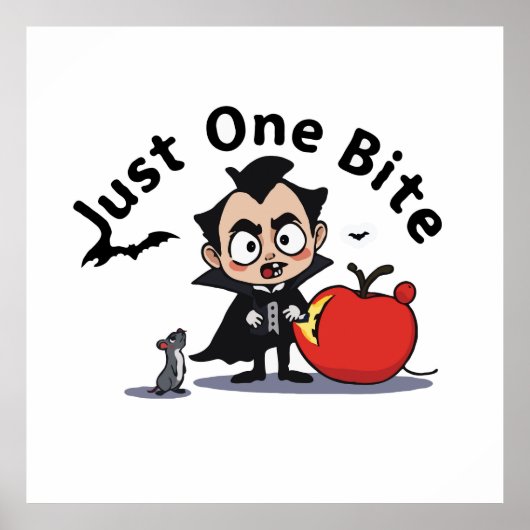 ジャストワンバイトヴァンパイアハロウィーンアート ポスター (正面)