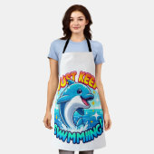 ジャスト保ースイミングイルカ エプロン (着用した状態)