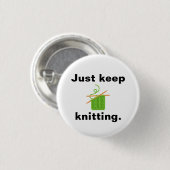 「ジャスト保編み物」バッジ 缶バッジ (正面&裏面)