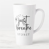 ジャスト呼吸ダンデリオン名前をカスタムする カフェラテマグ (右)