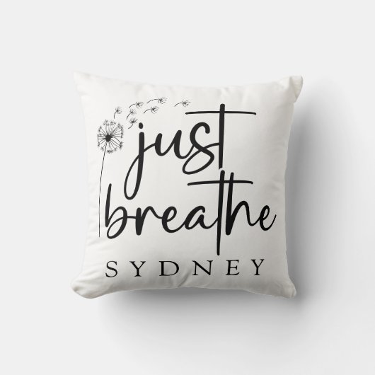 ジャスト呼吸ダンデリオン名前をカスタムする クッション (正面)