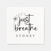 ジャスト呼吸ダンデリオン名前をカスタムする スタンダードカクテルナプキン (正面)