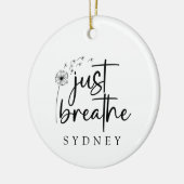 ジャスト呼吸ダンデリオン名前をカスタムする セラミックオーナメント (左)