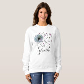 ジャスト呼吸フローラタンデリオン蝶引用文 スウェットシャツ (正面フル)