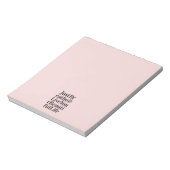 ジャスト呼吸感動的タイポグラフィ引用文ピンク ノートパッド (回転)