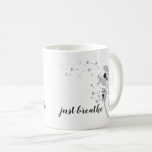 ジャスト呼吸感動的引用文モダンタンデロン コーヒーマグカップ (正面右)