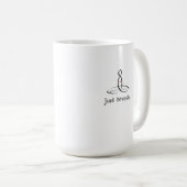 ジャスト呼吸 – ブラックファンシースタイル コーヒーマグカップ (正面右)