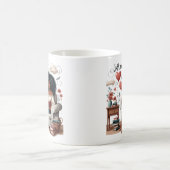 ジャスト簡単ラブブック、アフリカ系アメリ読カ人ガール コーヒーマグカップ (中央)