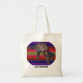 ジャスト踊りフェレーカラフルストライプト トートバッグ (正面)