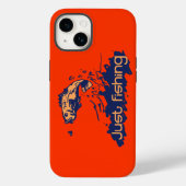 ジャスト魚釣りメンズオレンジ赤いiphoneケース Case-Mate iPhoneケース (裏面)