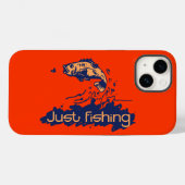 ジャスト魚釣りメンズオレンジ赤いiphoneケース Case-Mate iPhoneケース (裏面 (横))