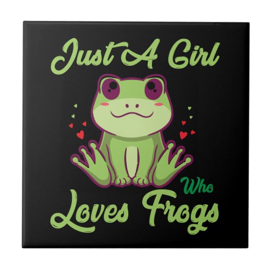 ジャスト・ガール・ファン・フロッグ・デザイン タイル (正面)