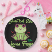 ジャスト・ガール・ファン・フロッグ・デザイン ペーパープレート (パーティー)