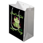 ジャスト・ガール・ファン・フロッグ・デザイン ミディアムペーパーバッグ (正面アングル)