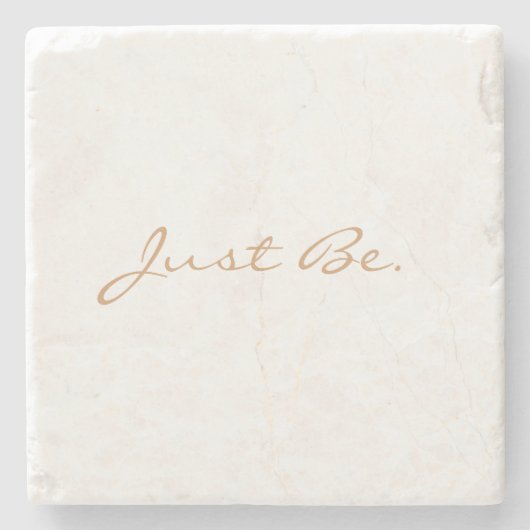 ジャスト・ビー・ブラウン・ターペ・ミニマルタイポグラフィ ストーンコースター (正面)