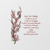 ジャスト・フォー・トゥデイ・感動的祈りの言葉  ウィンドウサイン (シート)