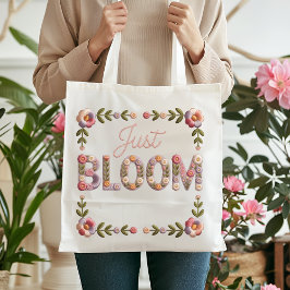 ジャスト・ブルーム 刺繍風フラワーボホコテージコア トートバッグ