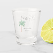 ジャスト・マウイ |マウイビーチパームツリー結婚式の引き出物 ショットグラス (裏面)