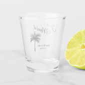 ジャスト・マウイ |マウイビーチパームツリー結婚式の引き出物 ショットグラス (裏面)