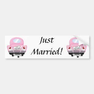 ジャスト+結婚した,結婚した+カー,漫画+結婚+カー,マーク バンパーステッカー