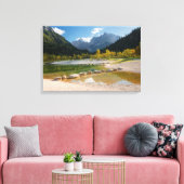 ジャスナ湖スロベニアのアルプス秋 キャンバスプリント (インサイチュ (リビング))