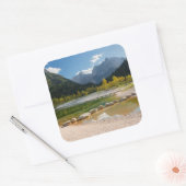 ジャスナ湖スロベニアのアルプス秋 スクエアシール (封筒)