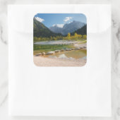 ジャスナ湖スロベニアのアルプス秋 スクエアシール (バッグ)