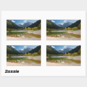 ジャスナ湖スロベニアのアルプス秋 長方形シール (シート)