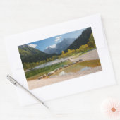 ジャスナ湖スロベニアのアルプス秋 長方形シール (封筒)