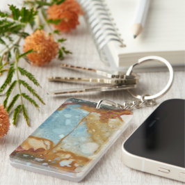 ジャスパーカラフルストーン模様 キーホルダー