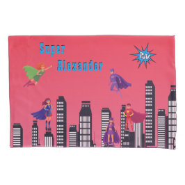 ジャスパーソナライズされたススーパーヒーロカラフル 枕カバー