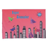 ジャスパーソナライズされたススーパーヒーロカラフル 枕カバー (正面右)