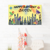 ジャスパーソナライズされたススーパーヒーローファカラフルブ 横断幕 (インサイチュ)