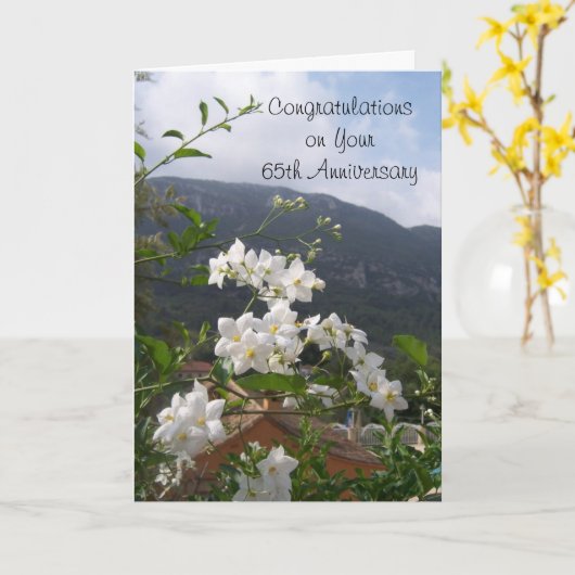 ジャスパーソナライズされたミン65結婚周年 カード (黄色い花)