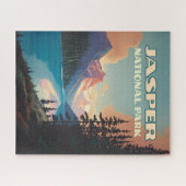 ジャスパーナショナルパークアルバータカナダロッキーレトロ ジグソーパズル (横)