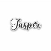ジャスパー名 – 手書き書道 シール (正面)