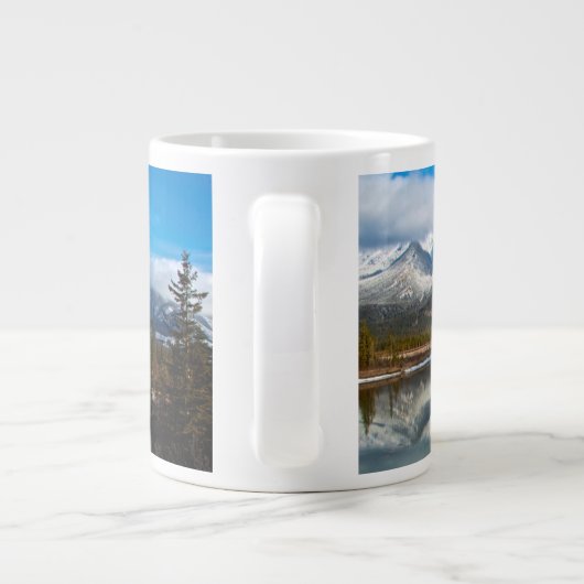 ジャスパー国立公園のアサバスカ川 ジャンボコーヒーマグカップ (裏面)