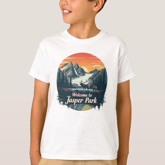 ジャスパー国立公園へようこそ Tシャツ (正面)