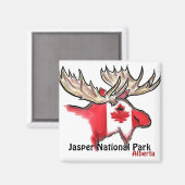 ジャスパー国立公園アルバータカナダエルクマグネット マグネット (正面/裏面)