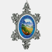 ジャスパー国立公園アルバータカナダ スノーフレークピューターオーナメント (左)