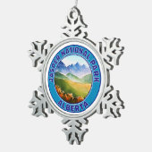 ジャスパー国立公園アルバータカナダ スノーフレークピューターオーナメント (右)