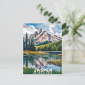 ジャスパー国立公園ウォーター絵を描カラー ポストカード (スタンド正面)