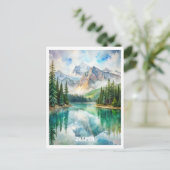 ジャスパー国立公園ウォーター絵を描カラー ポストカード (スタンド正面)