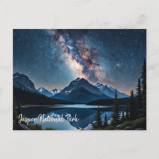 ジャスパー国立公園カナダ夜 ポストカード (正面)