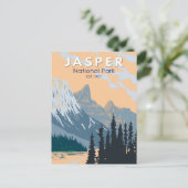 ジャスパー国立公園カナダ旅行アートヴィンテージ ポストカード (スタンド正面)